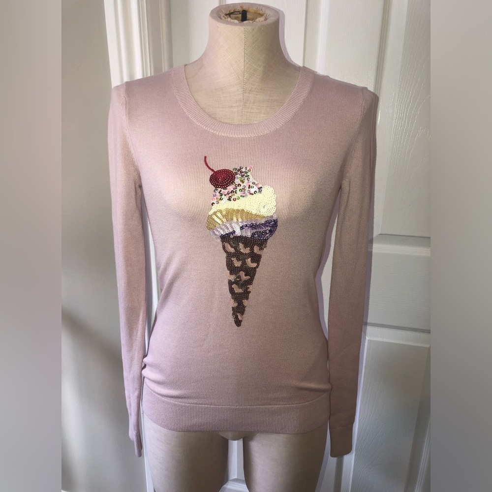 Kate Spade Ice Cream Embellished Pink Sweater